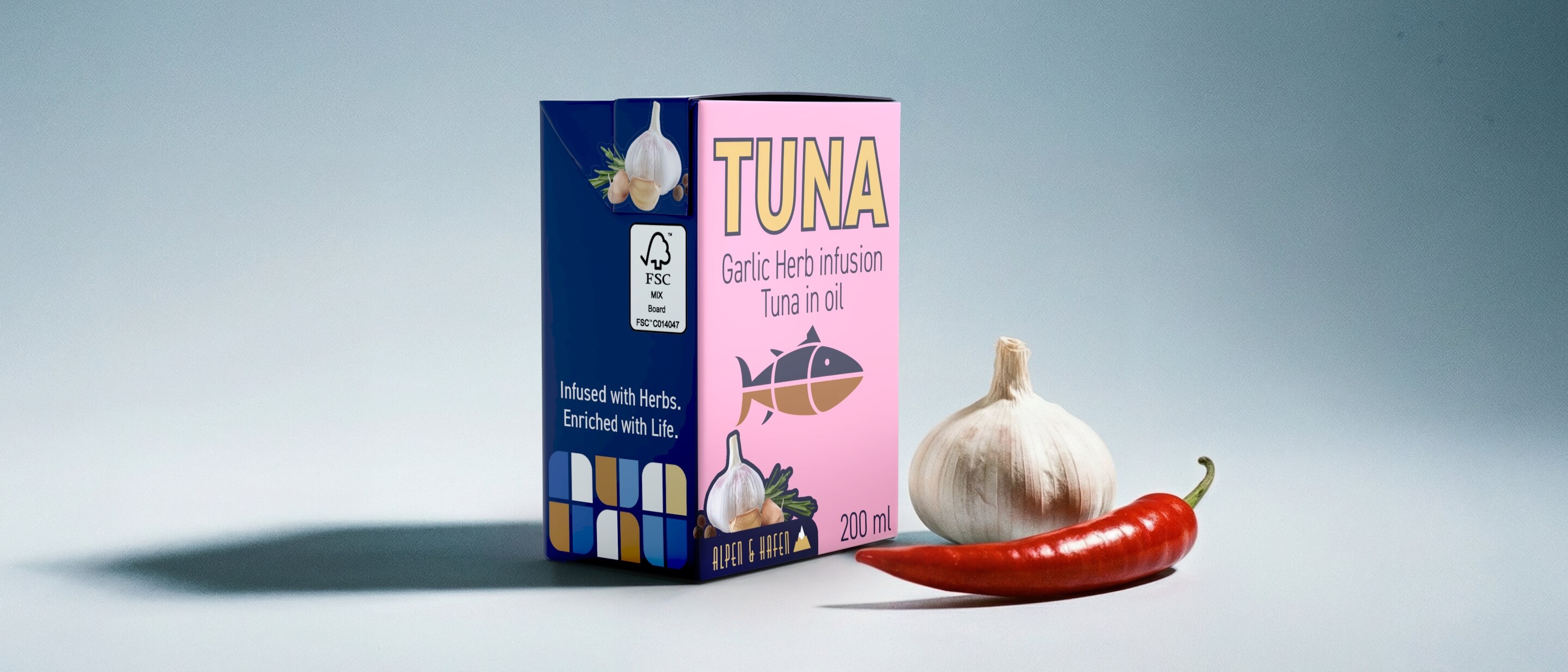 Tuna with garlic and herbs in Tetra Recart cartons